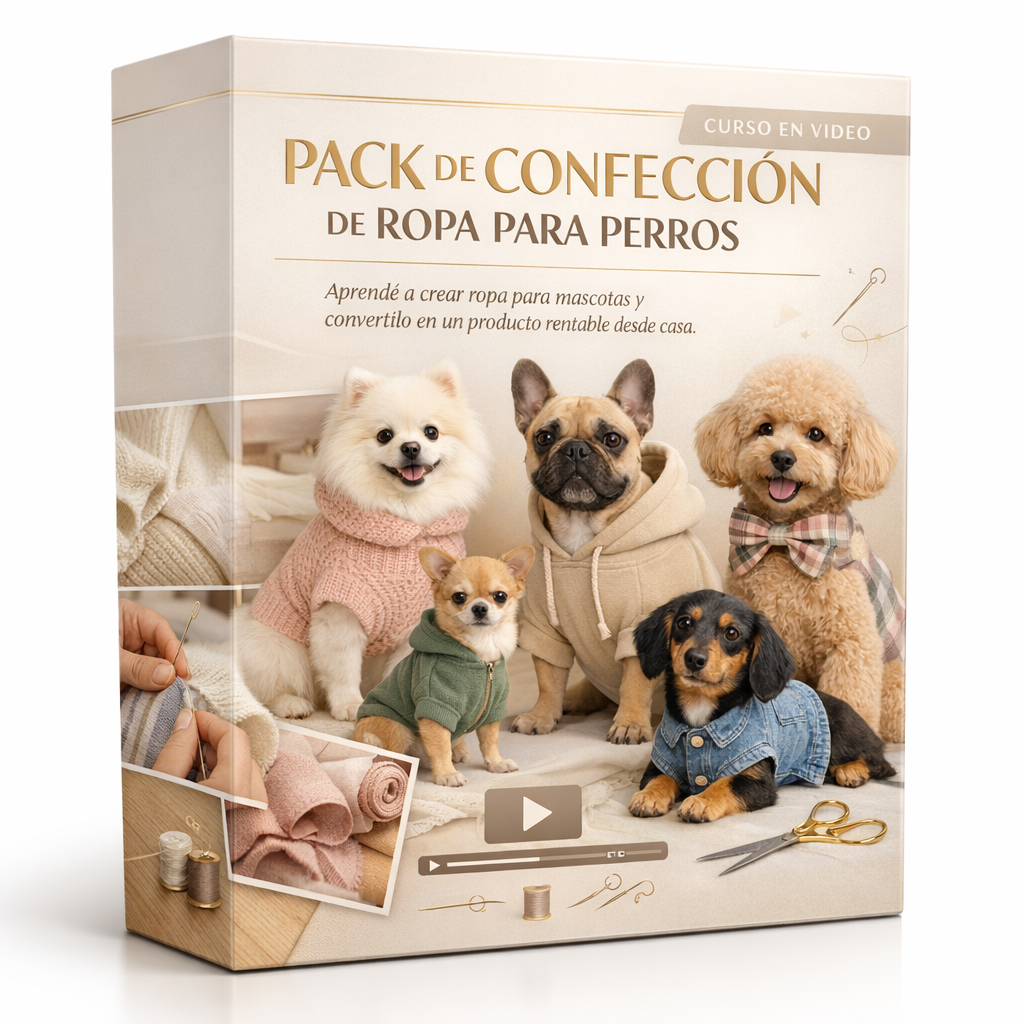 PACK DE CONFECCION DE ROPA PARA PERROS (CURSO EN VIDEO)